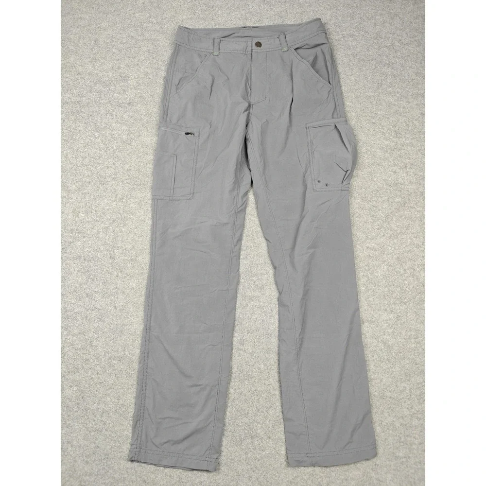ExOfficio Pants Mens 30x30 Gray Nylon Stretch Cargo Hiking Travel Quick Dry